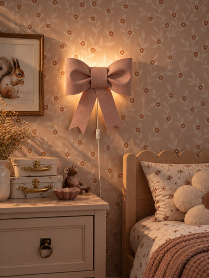 Vilten wandlamp kinderkamer | Strik - dusky roze