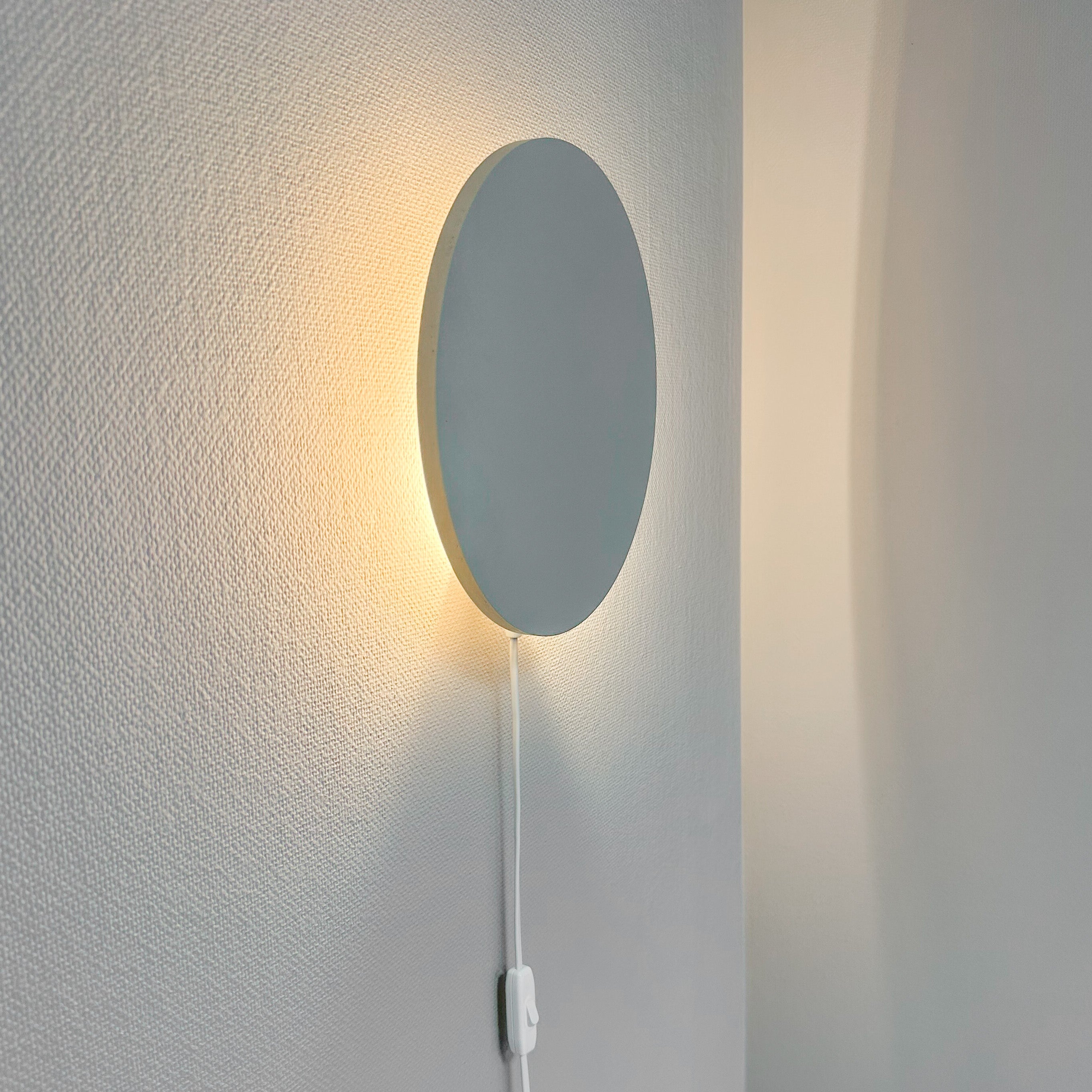 Houten wandlamp kinderkamer | cirkel beige