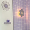Houten wandlamp kinderkamer | Bloem - Lila