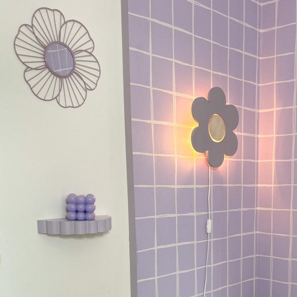 Houten wandlamp kinderkamer | Bloem - Lila - toddie.nl ®
