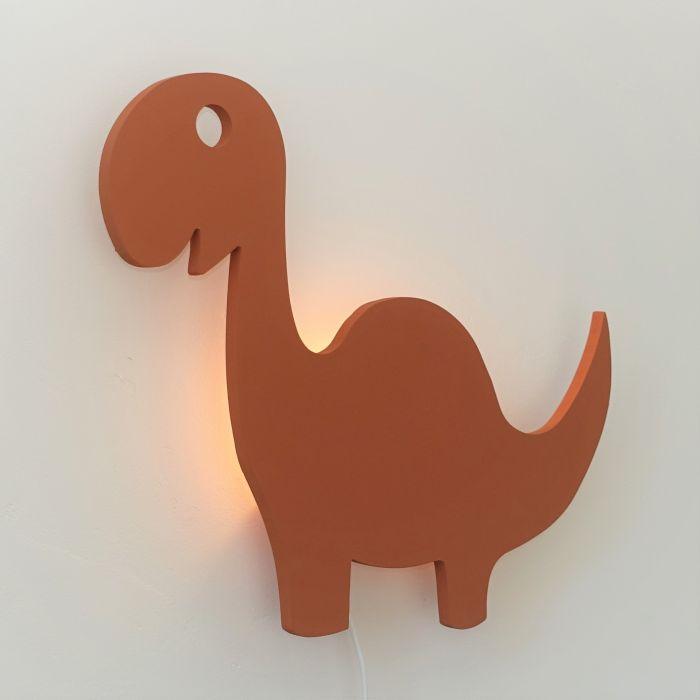 Houten wandlamp kinderkamer | Dino - baksteen rood - toddie.nl ®