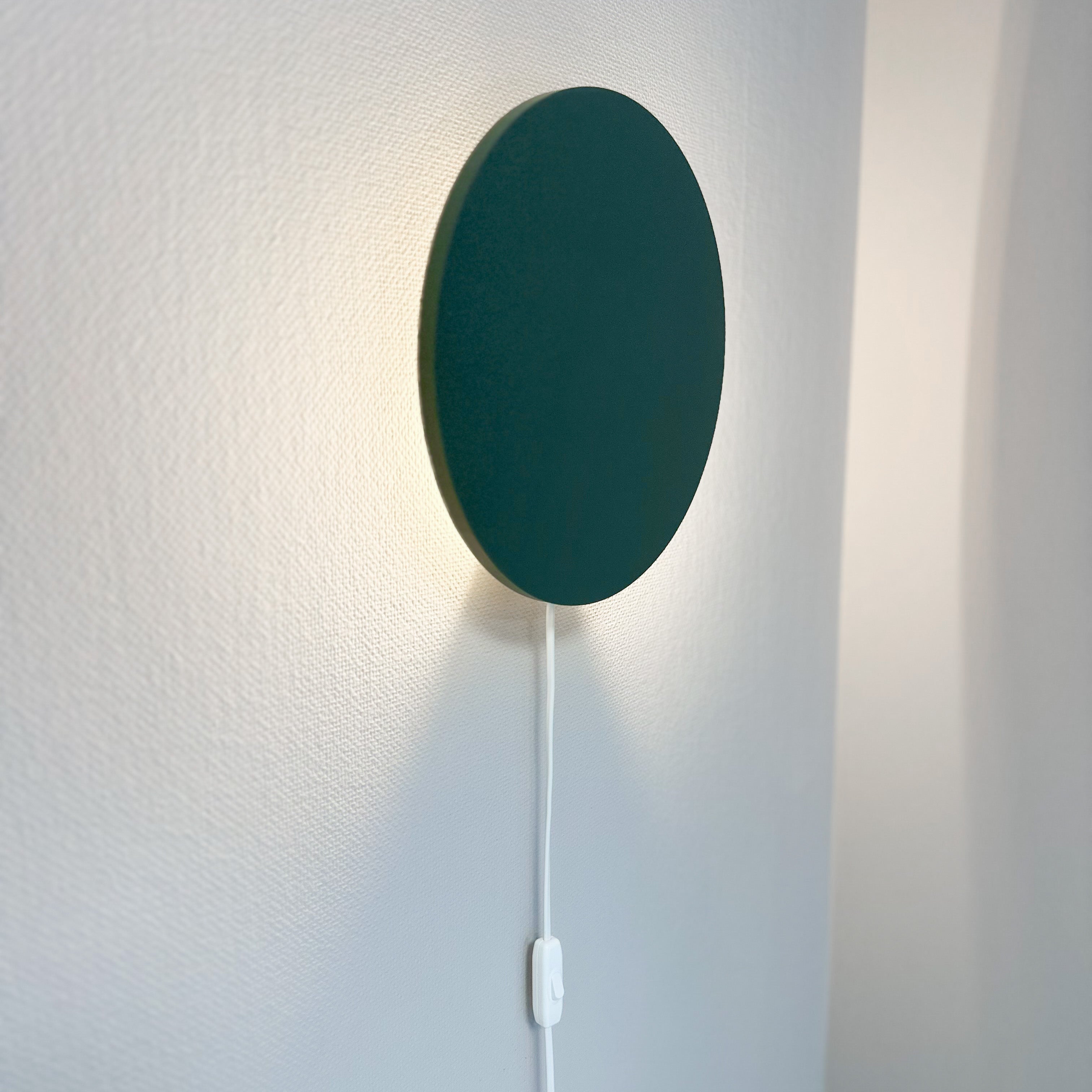 Houten wandlamp kinderkamer | cirkel groen