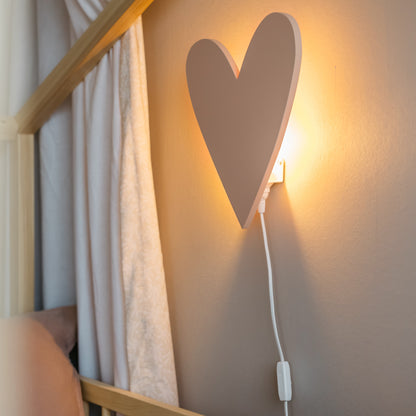 Houten wandlamp kinderkamer | Hart - peach - toddie.nl ®