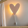 Houten wandlamp kinderkamer | Hart - peach