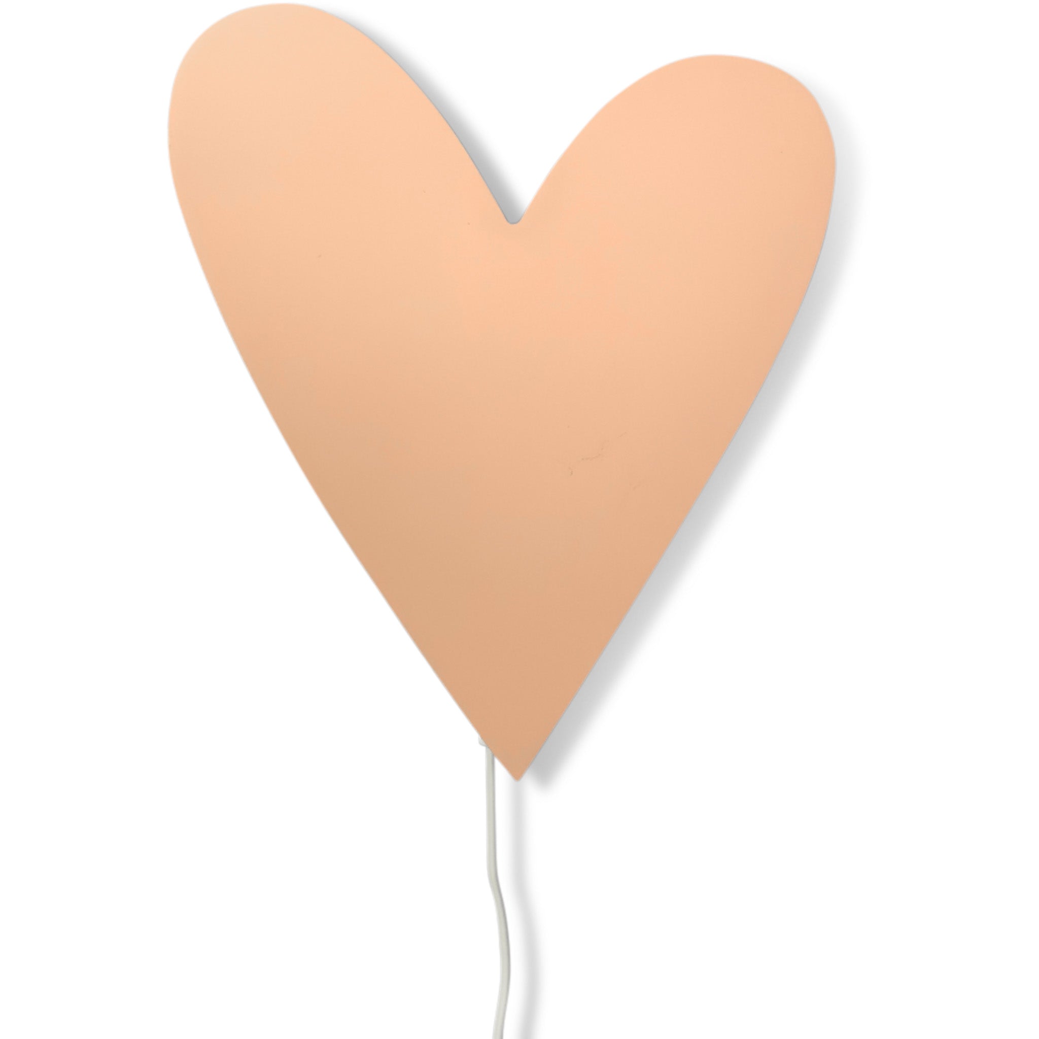 Houten wandlamp kinderkamer | Hart - peach