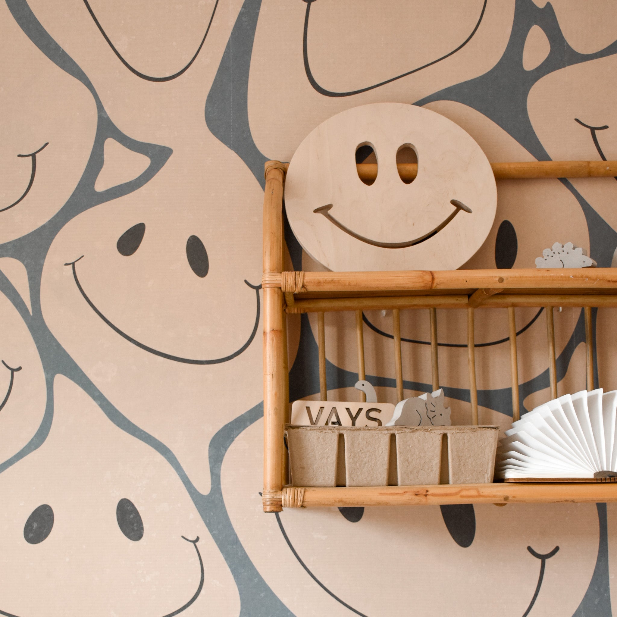 Houten wandlamp kinderkamer | Smiley - blank