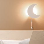Houten wandlamp kinderkamer | Maan - beige