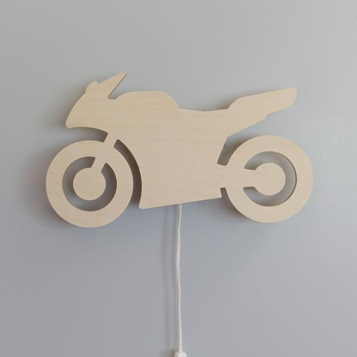 Houten wandlamp kinderkamer | Motor - blank