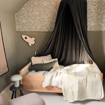 Houten wandlamp kinderkamer | Raket - blank - toddie.nl ®