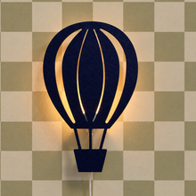 Vilten wandlamp kinderkamer | Luchtballon - nachtblauw