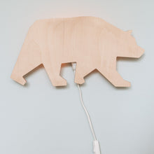 Houten wandlamp kinderkamer | Beer - blank - toddie.nl ®