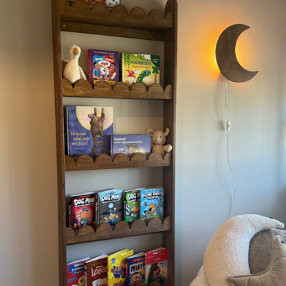 Bubble Montessori boekenrek kinderkamer | 5 planken - wengé - toddie.nl ®