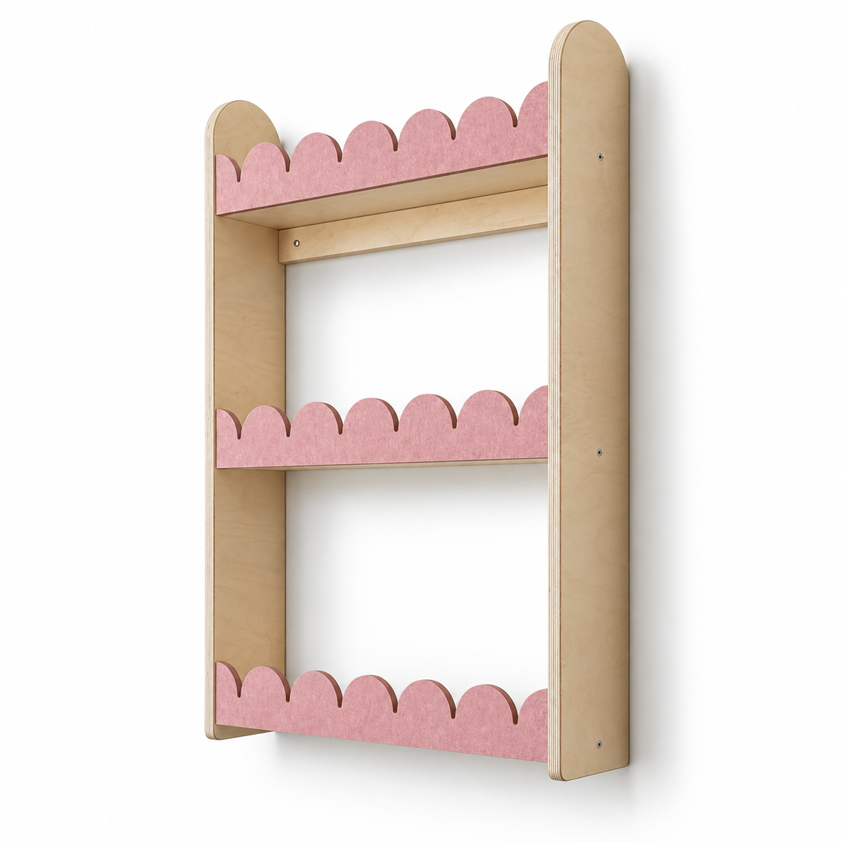 Bubble Montessori boekenrek kinderkamer | 3 planken - Oudroze vilt