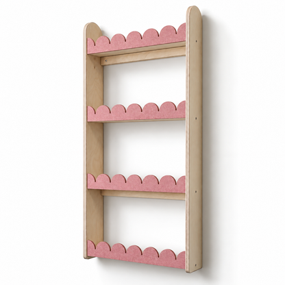Bubble Montessori boekenrek kinderkamer | 4 planken - Oudroze vilt