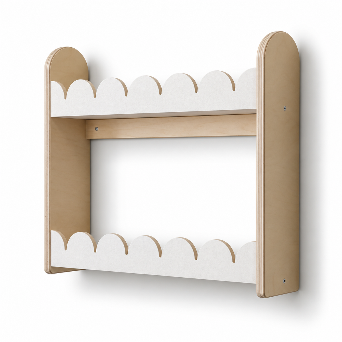 Bubble Montessori boekenrek kinderkamer | 2 planken - Wit vilt