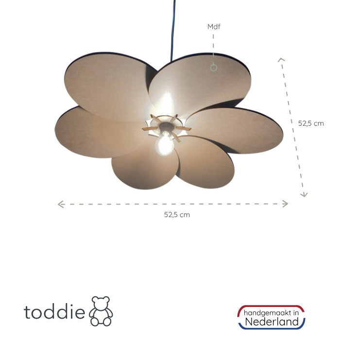 Houten hanglamp kinderkamer mdf | Bloem - blank