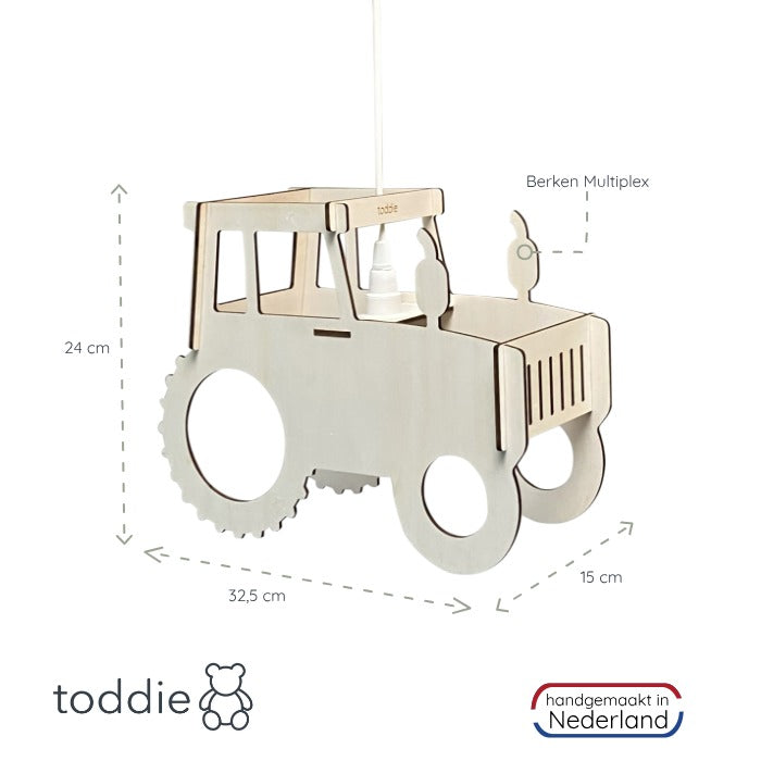 Houten hanglamp kinderkamer | Trekker - blank