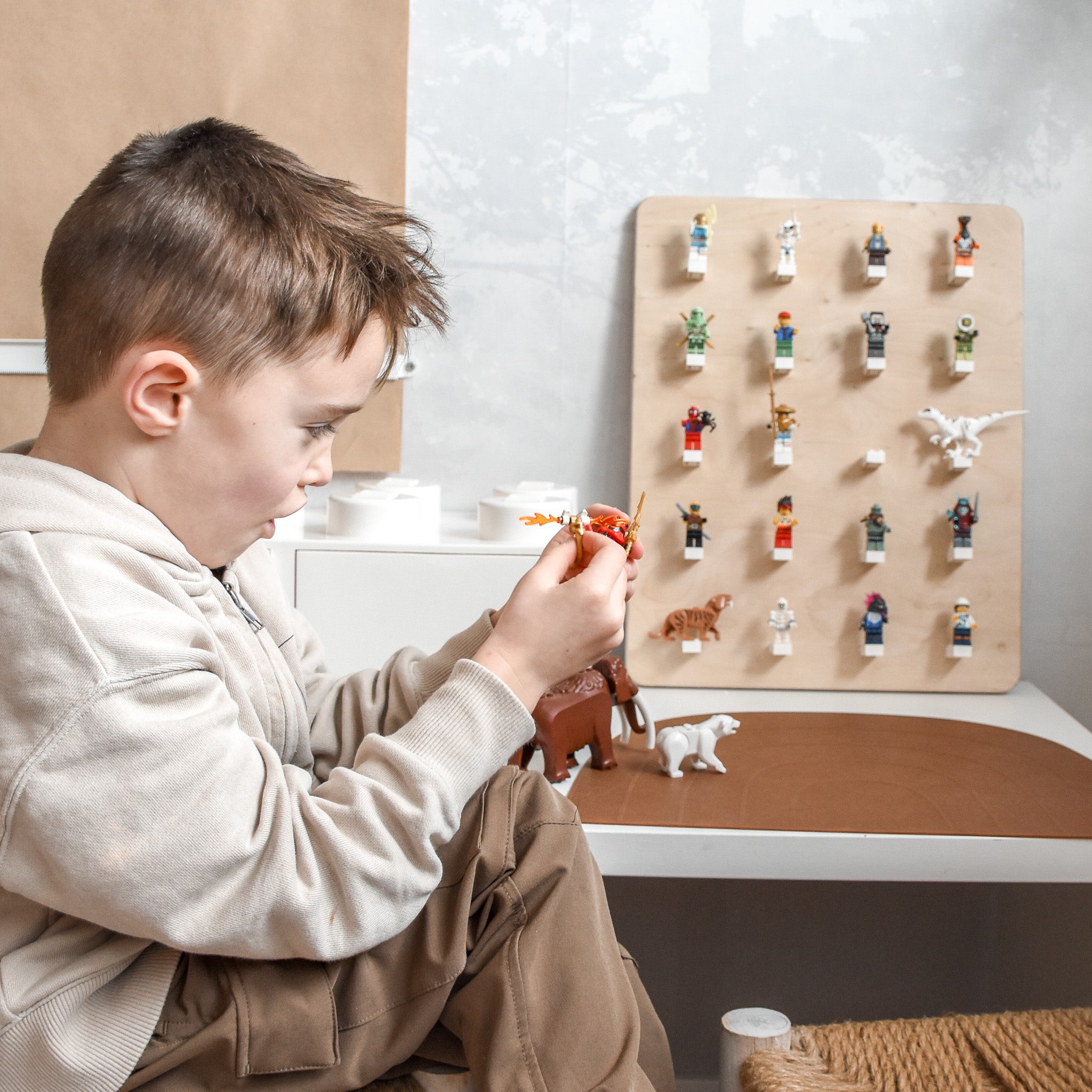 Houten wandbord kinderkamer | legobord - blank