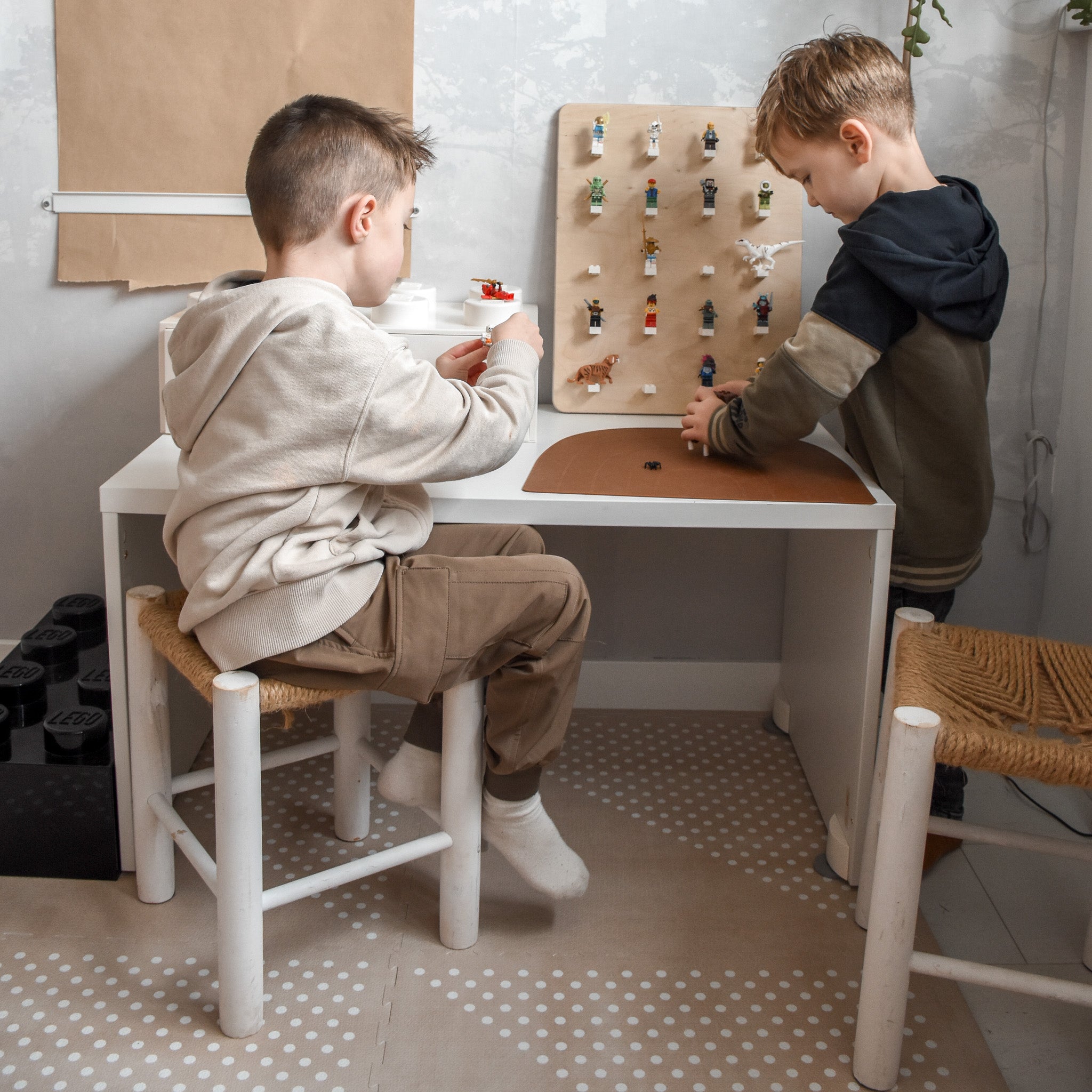 Houten wandbord kinderkamer | legobord - blank