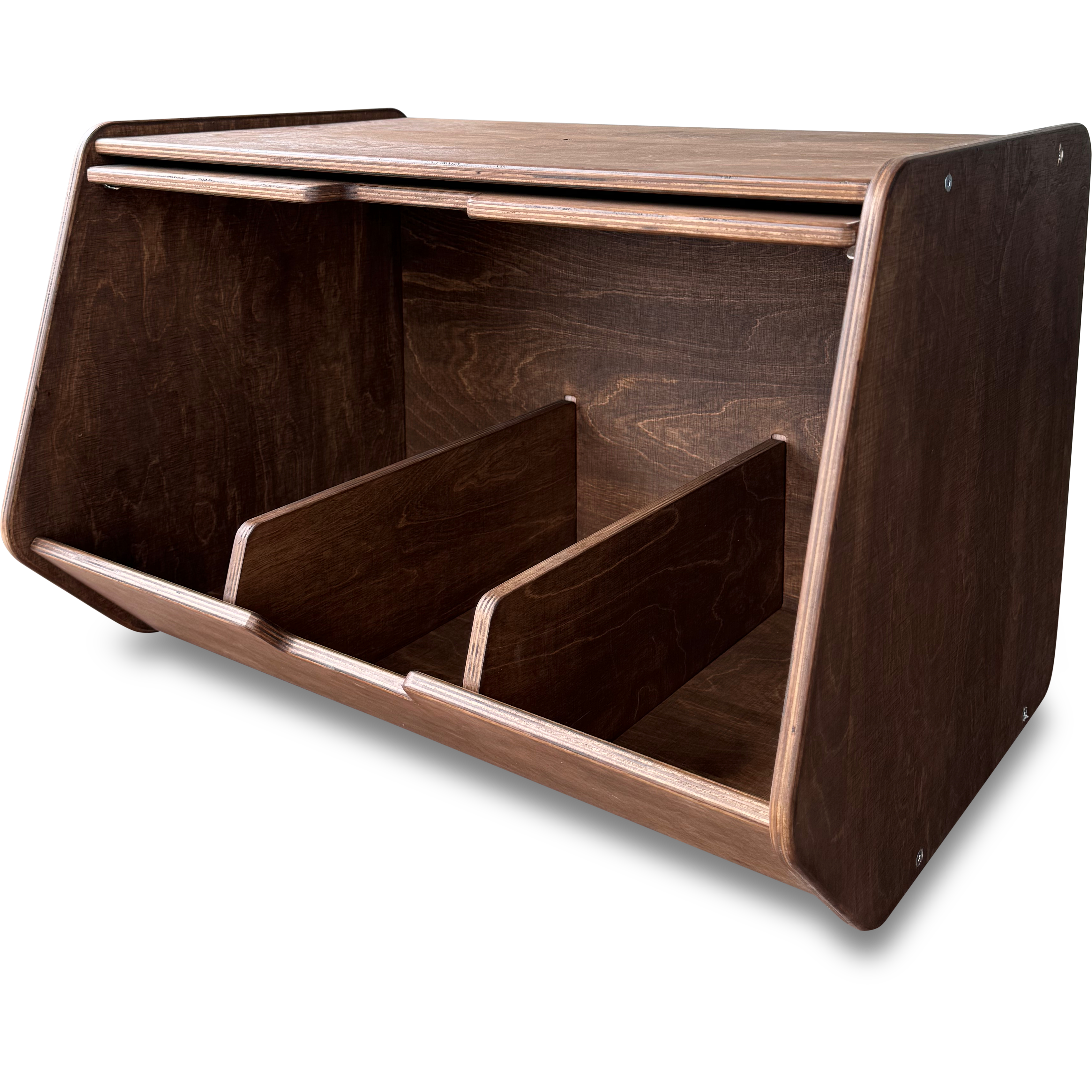 Stowie Stapelbare Opbergkist met Deksel - Wengé - toddie.nl ®