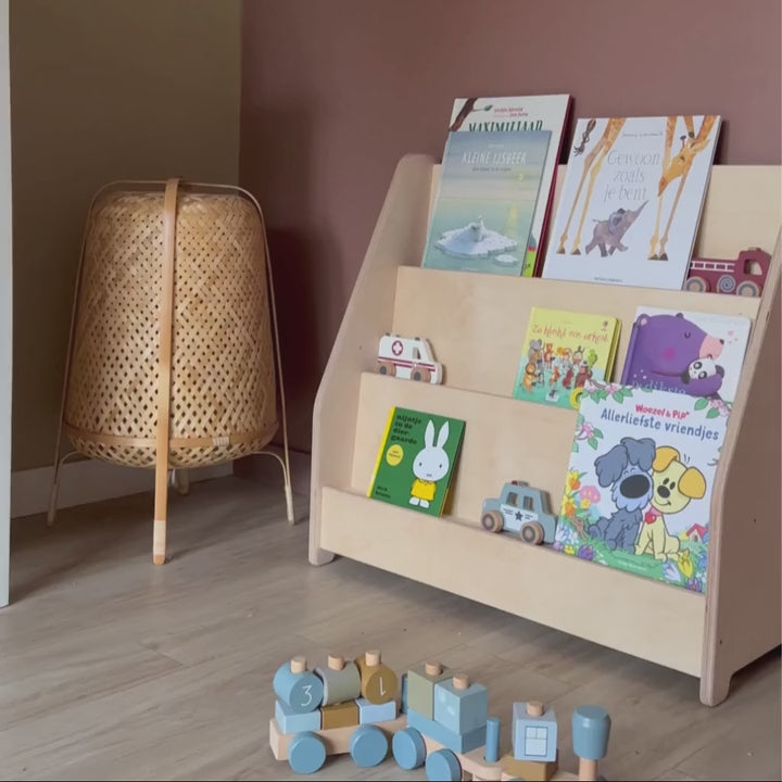 Montessori boekenkast kinderkamer | 3 treden - blank