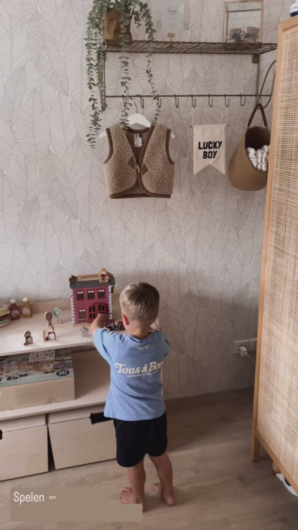 Jollie montessori open speelgoedkast + rijdende opbergkisten | Boekenkast 2 planken - blank