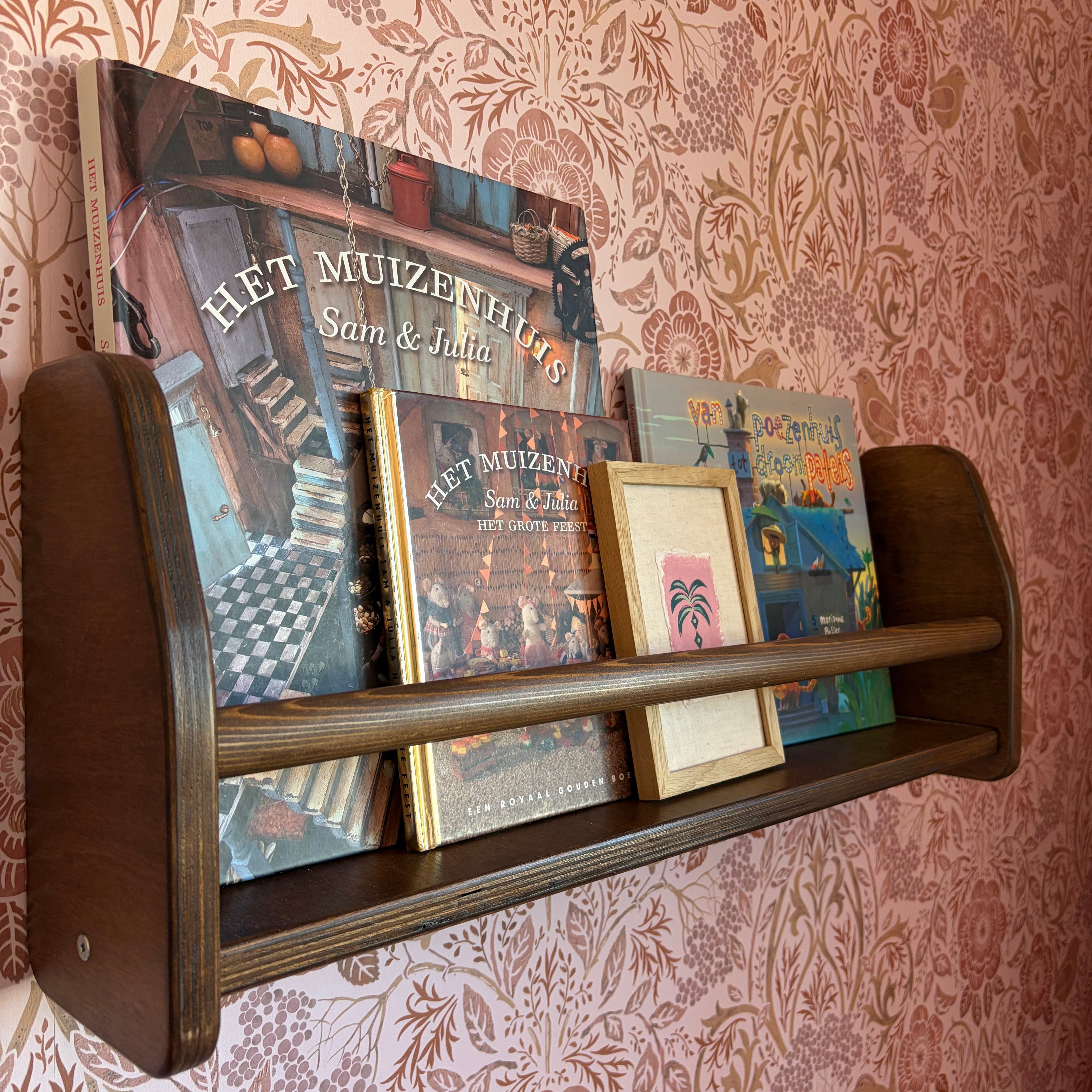 Shelfie montessori boekenrek kinderkamer | 1 plank - Wengé gebeitst