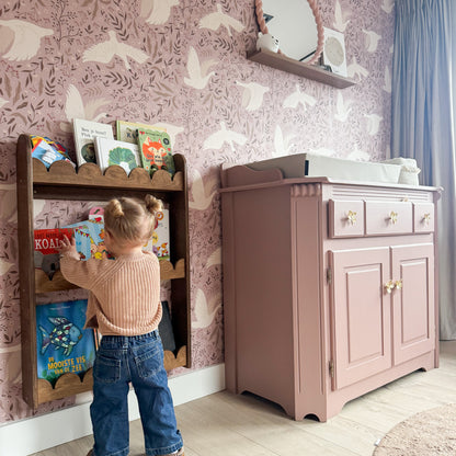 Bubble Montessori boekenrek kinderkamer | 3 planken - Wengé - toddie.nl ®