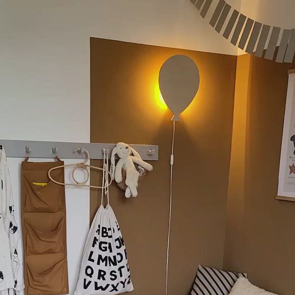 Houten wandlamp kinderkamer | Ballon - blank