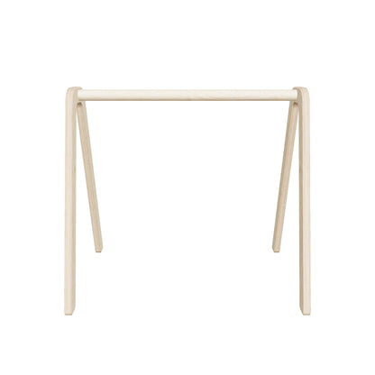 Skinnie Baby-Spielbogen aus Holz | Spielbogen aus Massivholz mit Blumen- und Regenbogen-Anhängern – naturbelassen