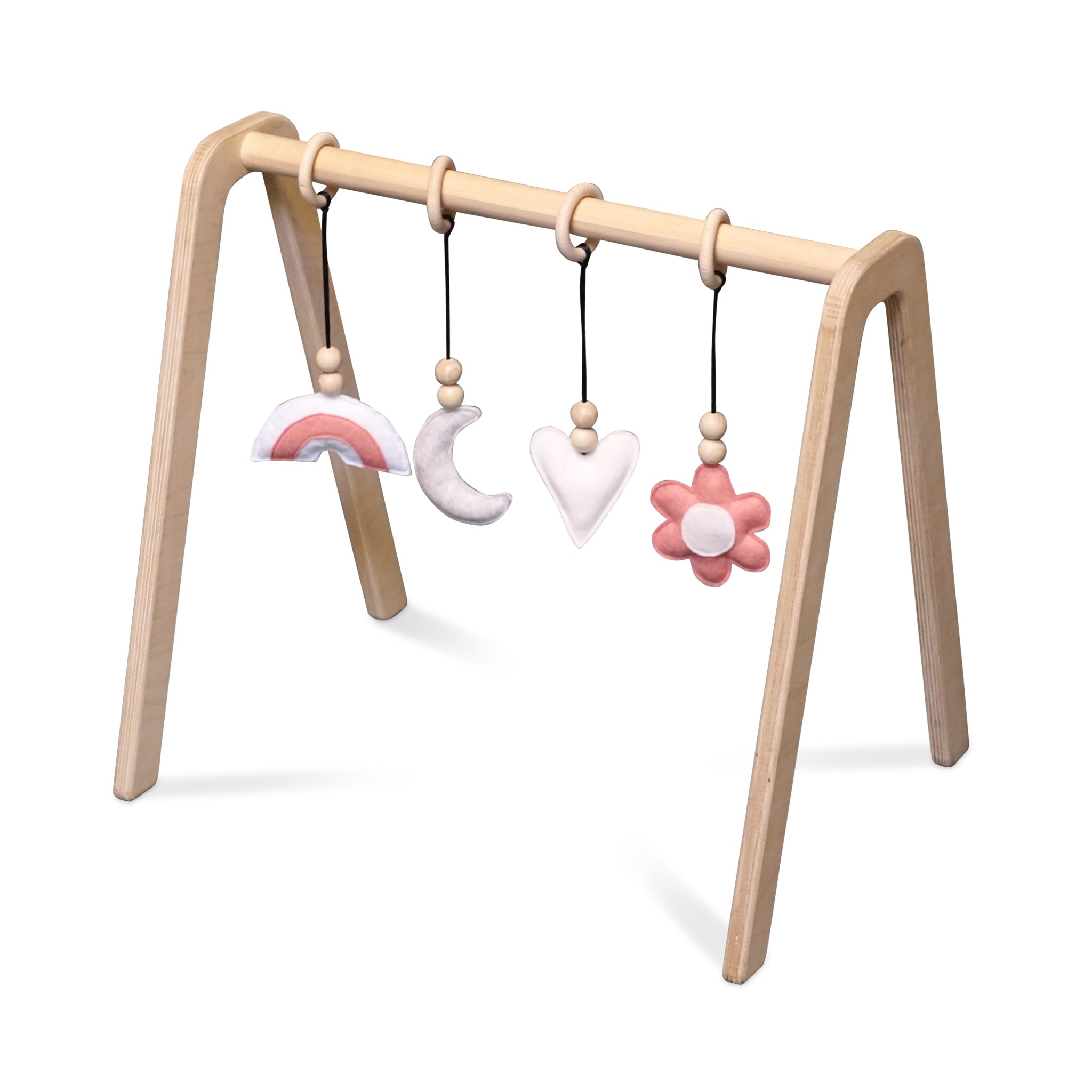 Blank houten babygym, speelboog massief hout - toddie.nl