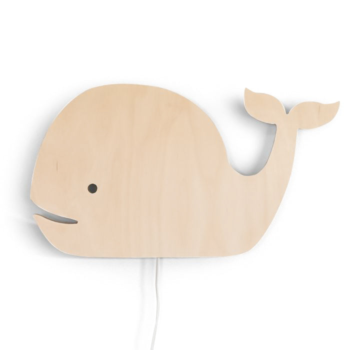 Houten wandlamp kinderkamer | Walvis multiplex - toddie.nl