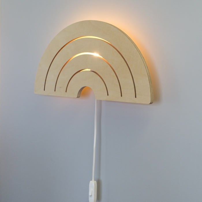 Houten wandlamp kinderkamer | Regenboog - toddie.nl