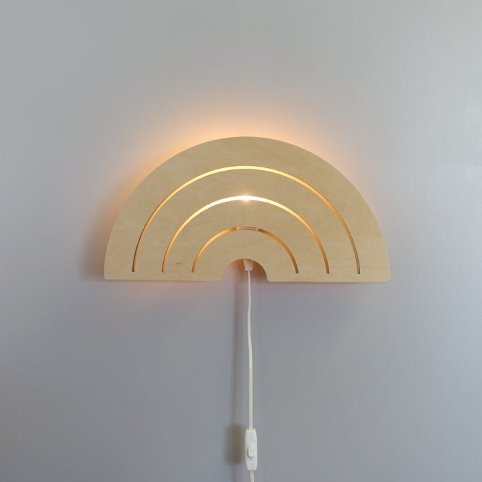 Houten wandlamp kinderkamer | Regenboog - toddie.nl