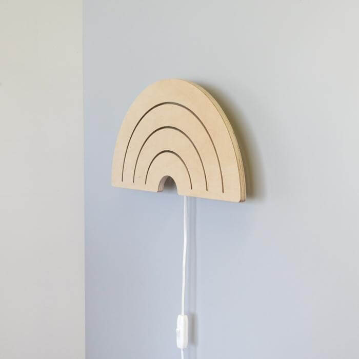 Houten wandlamp kinderkamer | Regenboog - toddie.nl