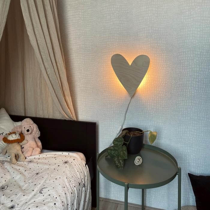 Houten wandlamp kinderkamer | Hart - toddie.nl