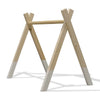 Houten babygym Wit, zonder hangers (apart verkrijgbaar), Tipi vorm massief hout - toddie.nl