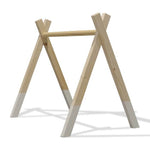 Houten babygym | Massief houten speelboog tipi vorm (zonder hangers) - Wit