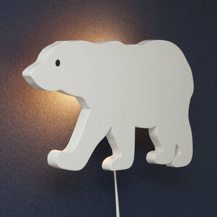 Houten wandlamp kinderkamer | Ijsbeer - toddie.nl