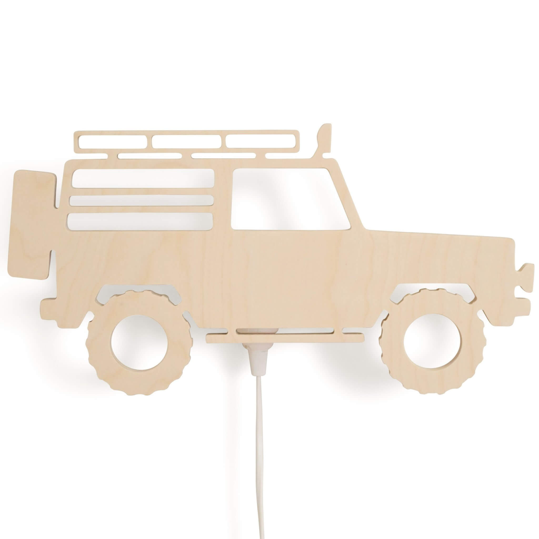 Houten wandlamp kinderkamer | 4x4 Jeep - toddie.nl