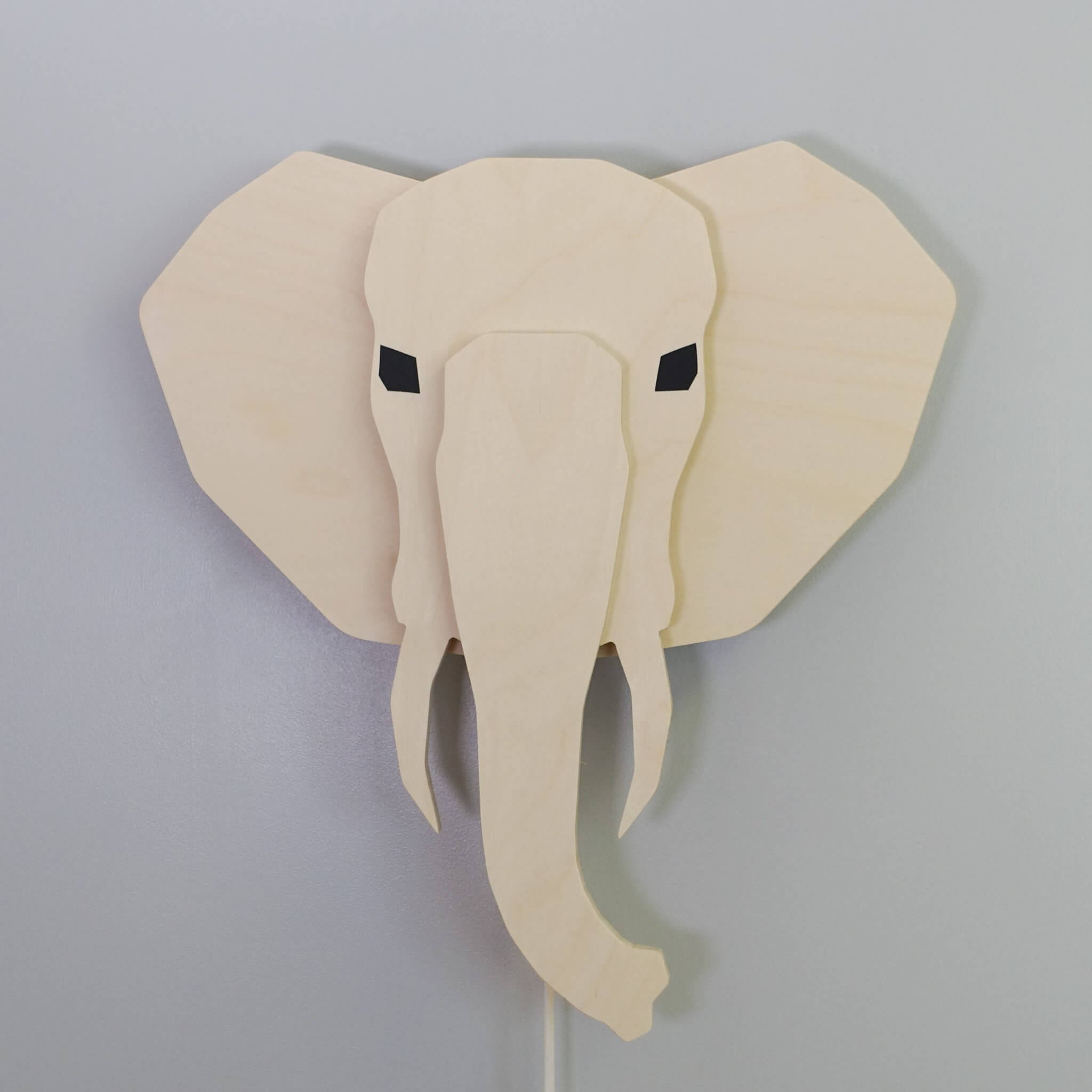 Houten wandlamp kinderkamer | Olifant 3D - toddie.nl