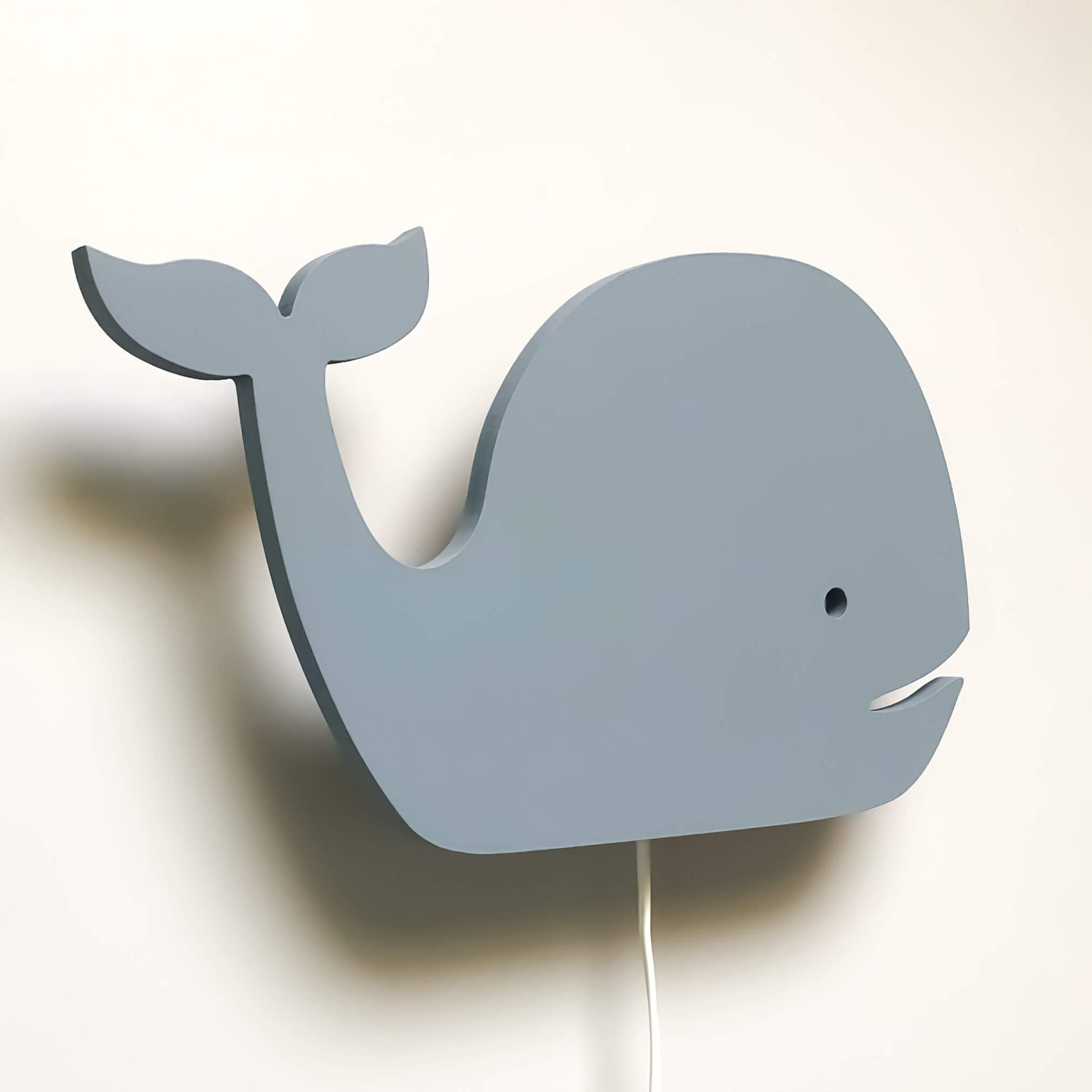 Houten wandlamp kinderkamer | Walvis denim drift - toddie.nl