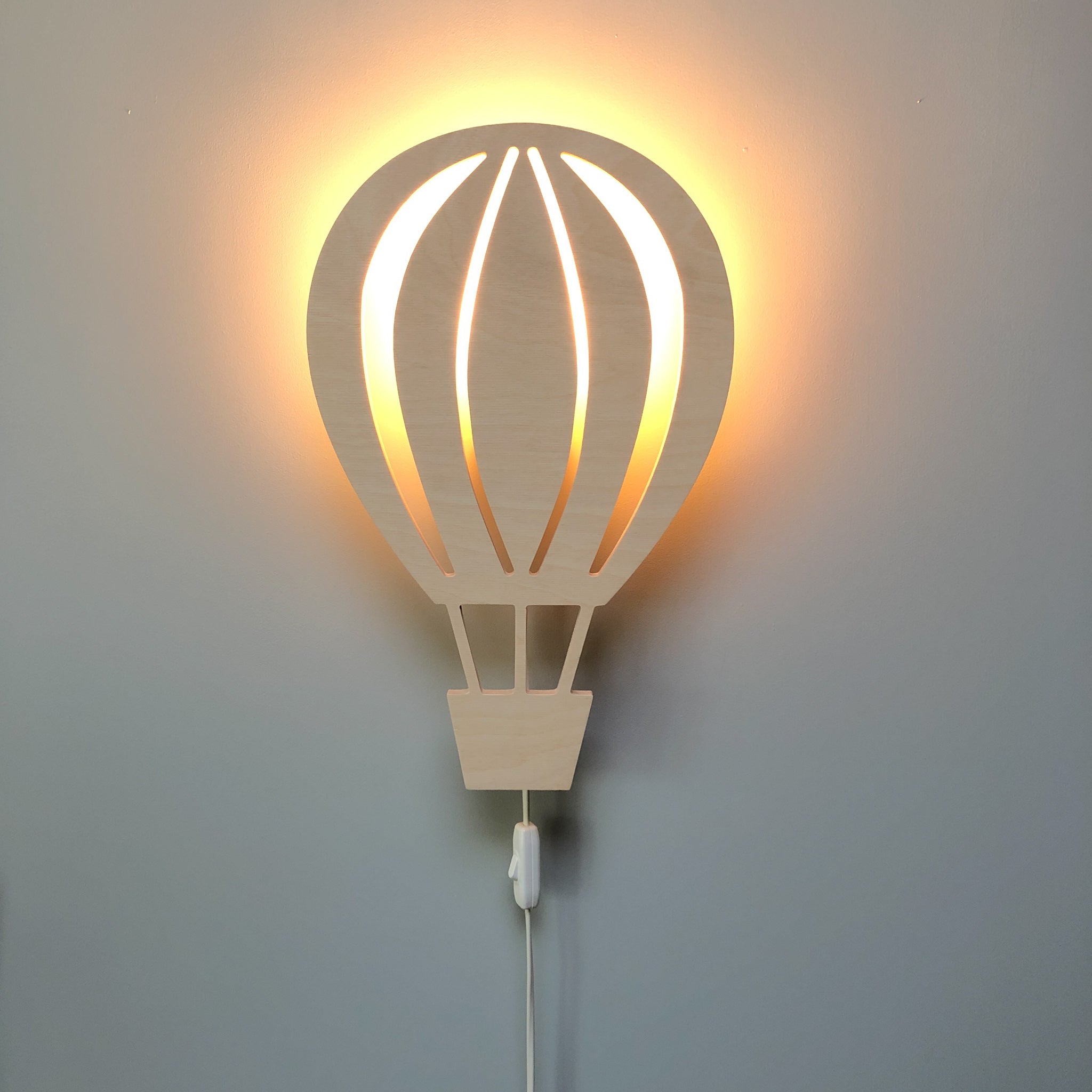 Houten wandlamp kinderkamer | luchtballon - toddie.nl