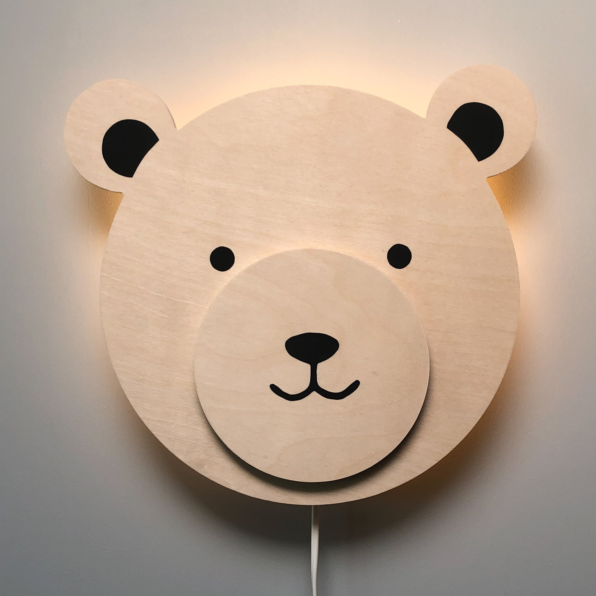 Houten wandlamp kinderkamer | teddy multiplex - toddie.nl