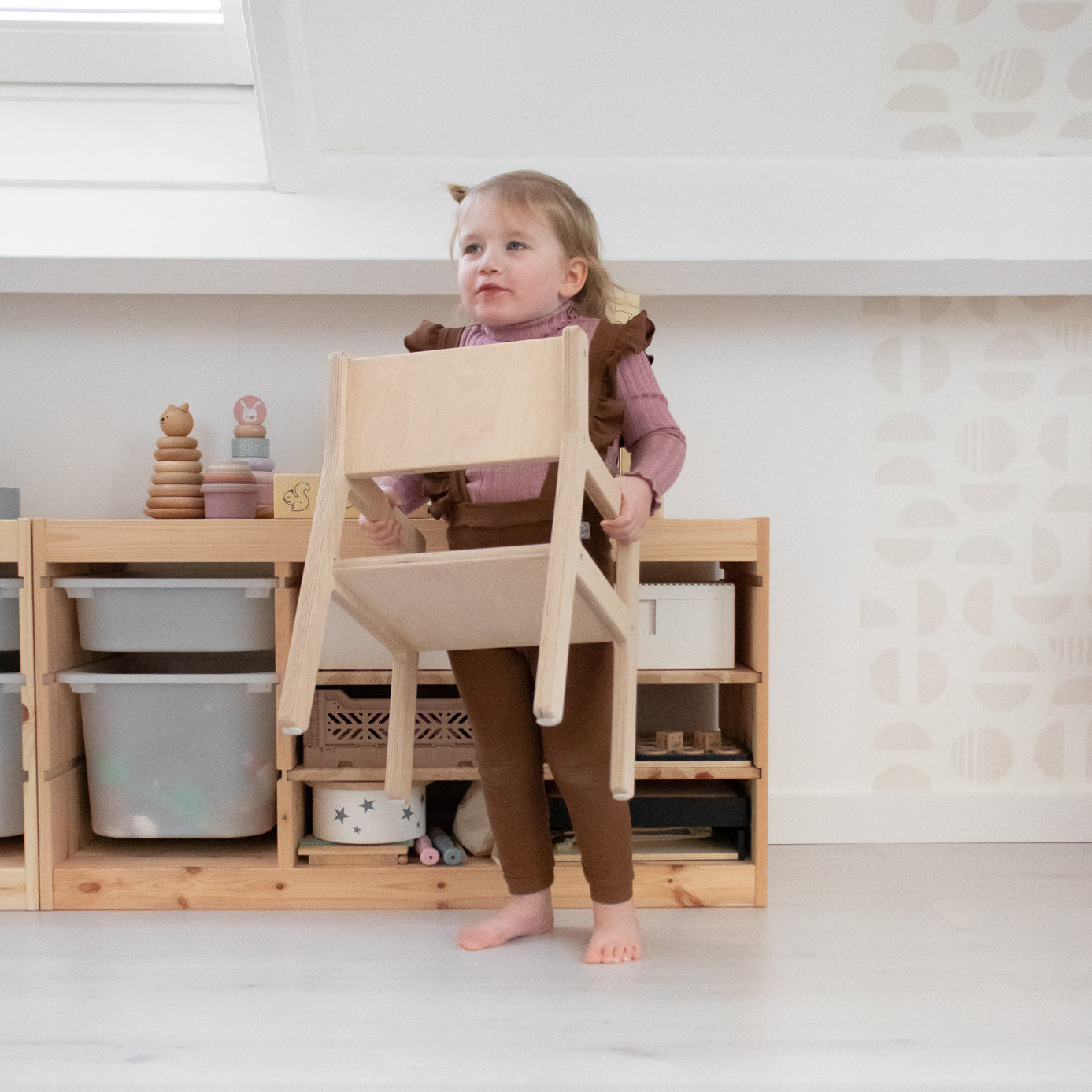 Houten kinderstoeltje 1-3 jaar | Blank - toddie.nl