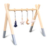 Houten babygym Denim drift, met ruimte hangers , Tipi vorm massief hout - toddie.nl