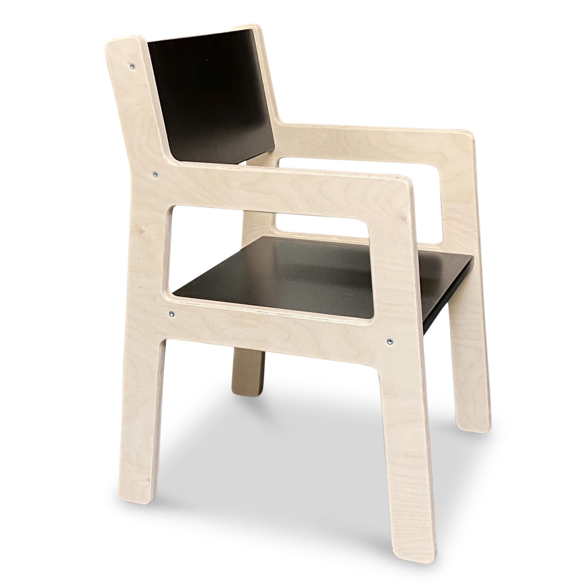 Houten kinderstoeltje 3-6 jaar, kleuterstoeltje | zwart - toddie.nl