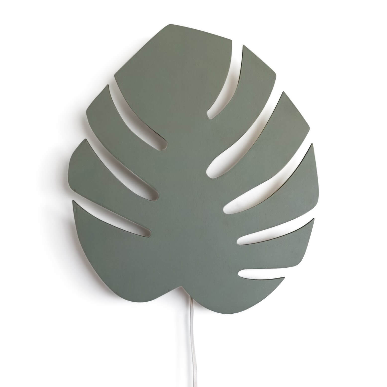 Houten wandlamp kinderkamer | Monstera blad groen - toddie.nl