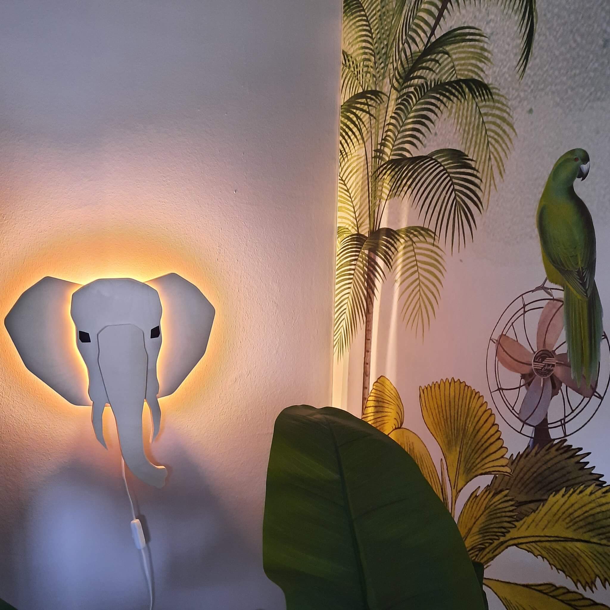 Houten wandlamp kinderkamer | Olifant 3D - toddie.nl