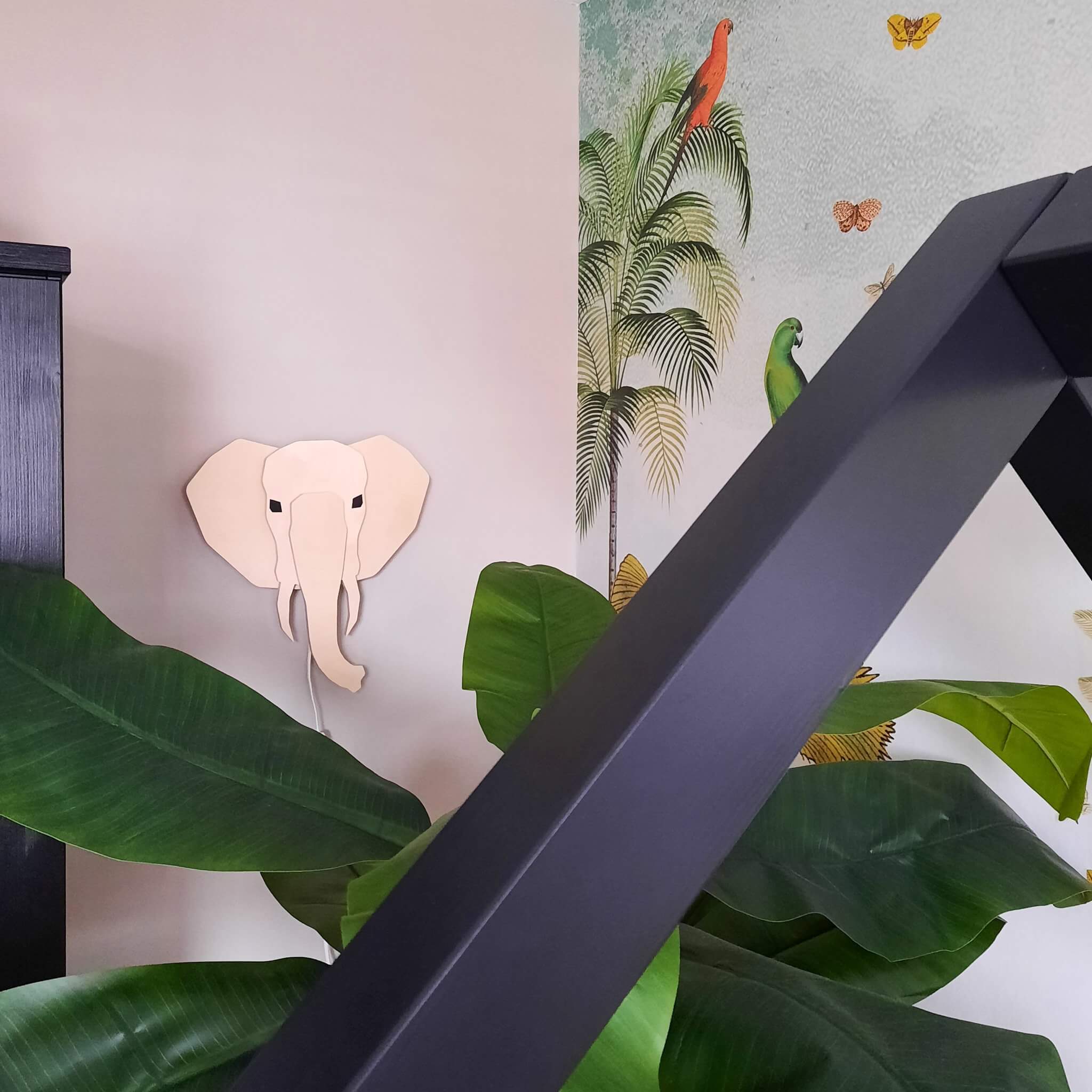 Houten wandlamp kinderkamer | Olifant 3D - toddie.nl